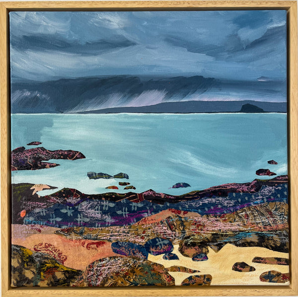 Rain Over The Bass Rock (40x40cm)