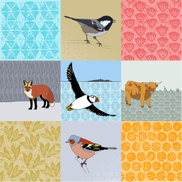 ***SALE*** Patchwork Mix - Giclee Print in Rope Frame
