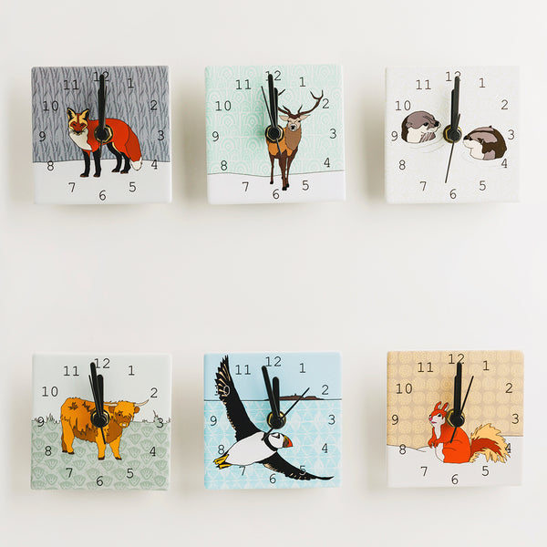 Scottish Animal - Mini Clocks