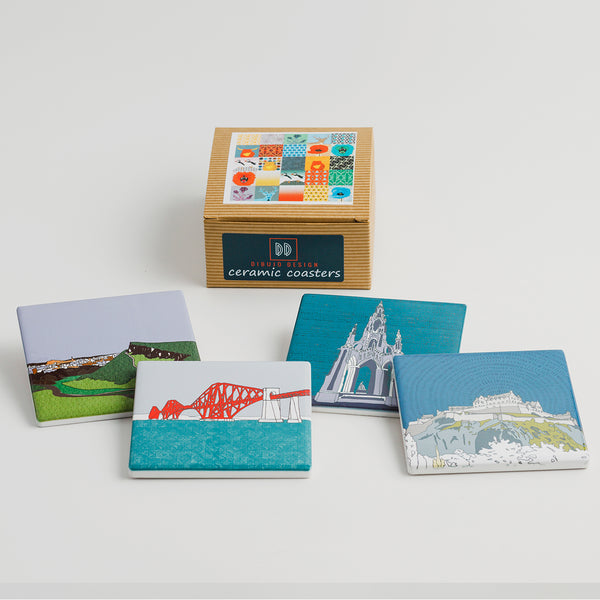 Set of 4 - Edinburgh Landmarks Ceramic Coasters