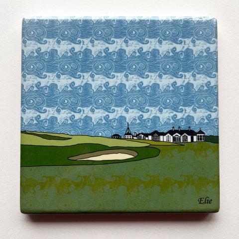 Elie Golf Links Ceramic Coaster