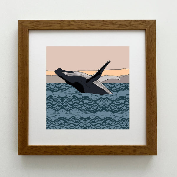 Humpback Whale - Giclee Print 10"x10"