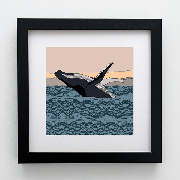 Humpback Whale - Giclee Print 10"x10"