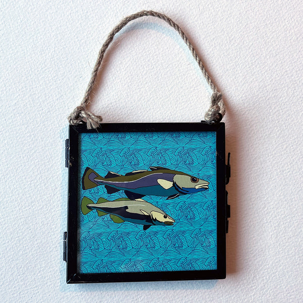 Sea Creatures - Giclee Print in Rope Frame