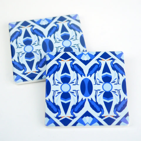 Heron Blue - Ceramic Coaster