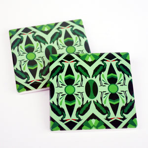Heron Green - Ceramic Coaster