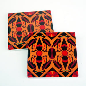 Heron Red - Ceramic Coaster