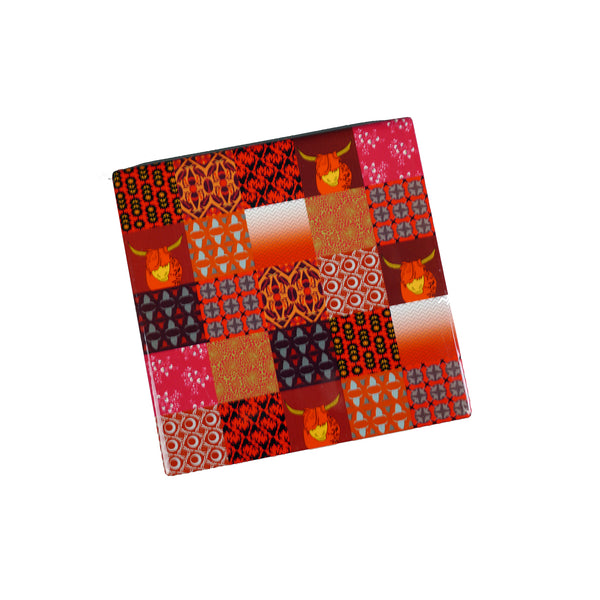 Patchwork red - Ceramic Coaster