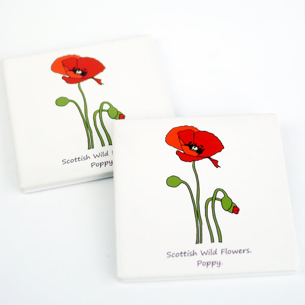 Poppy - Ceramic Coaster