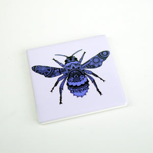 Bee Purple - Ceramic Coaster
